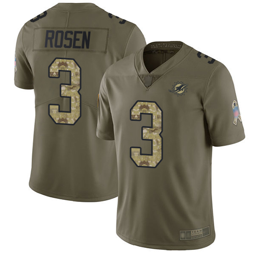Nike Miami Dolphins #3 Josh Rosen Olive Camo Youth Stitched NFL Limited 2017 Salute to Service Jersey
